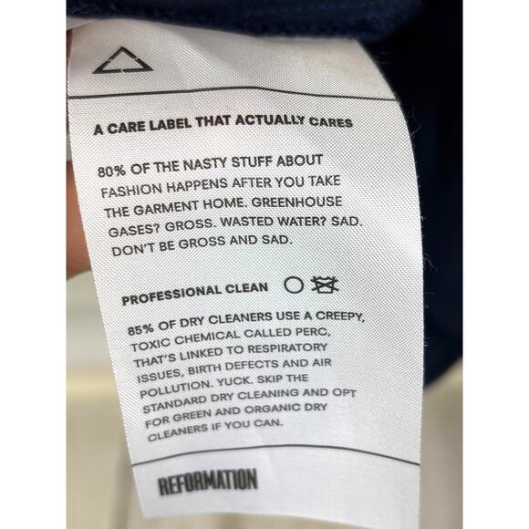 Reformation Women’s 6 Navy Blue Woodbury Button Up Long Sleeve Mini Dress - Picture 7 of 8